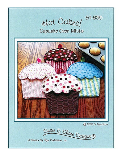 Cupcake Oven Mitts Pattern, Hot Cakes, Susie C Shore Designs