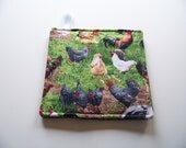 Farm Yard Chickens, Hot Pads, Pot Holders, Trivets