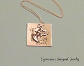 I LOVE you to the MOON & Back Necklace - Hand Stamped Jewelry-Ready to ship