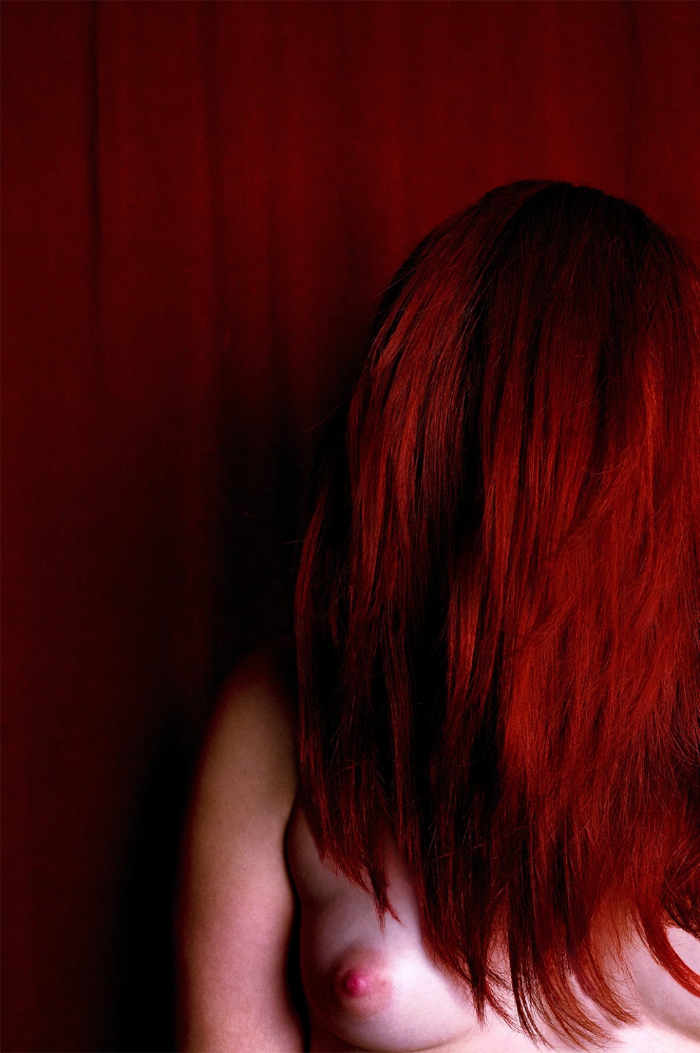 Surreal Nude Self Portrait Fine Art Photograph - Woman Redhead - 6x9 Original Print - NatalieArriolaPhoto