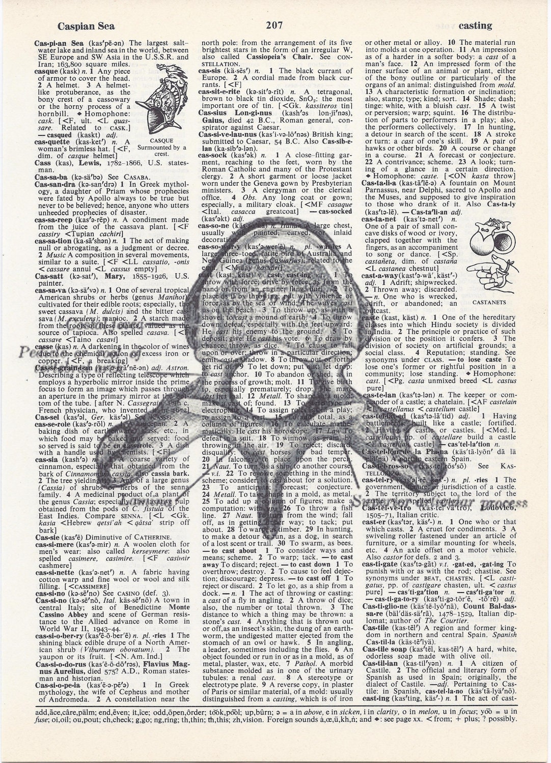 Dictionary Art Print - Upcycled Vintage Paper - Spine Vertebrae Print - 7-3/4 x 10-3/4