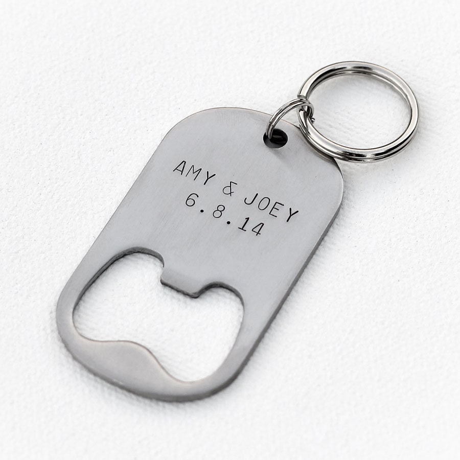 Set of 5 - GROOMSMEN GIFTS Personalized Bottle Opener Keychains
