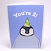 2nd Birthday Card - Kids Second Birthday Card - Penguin
