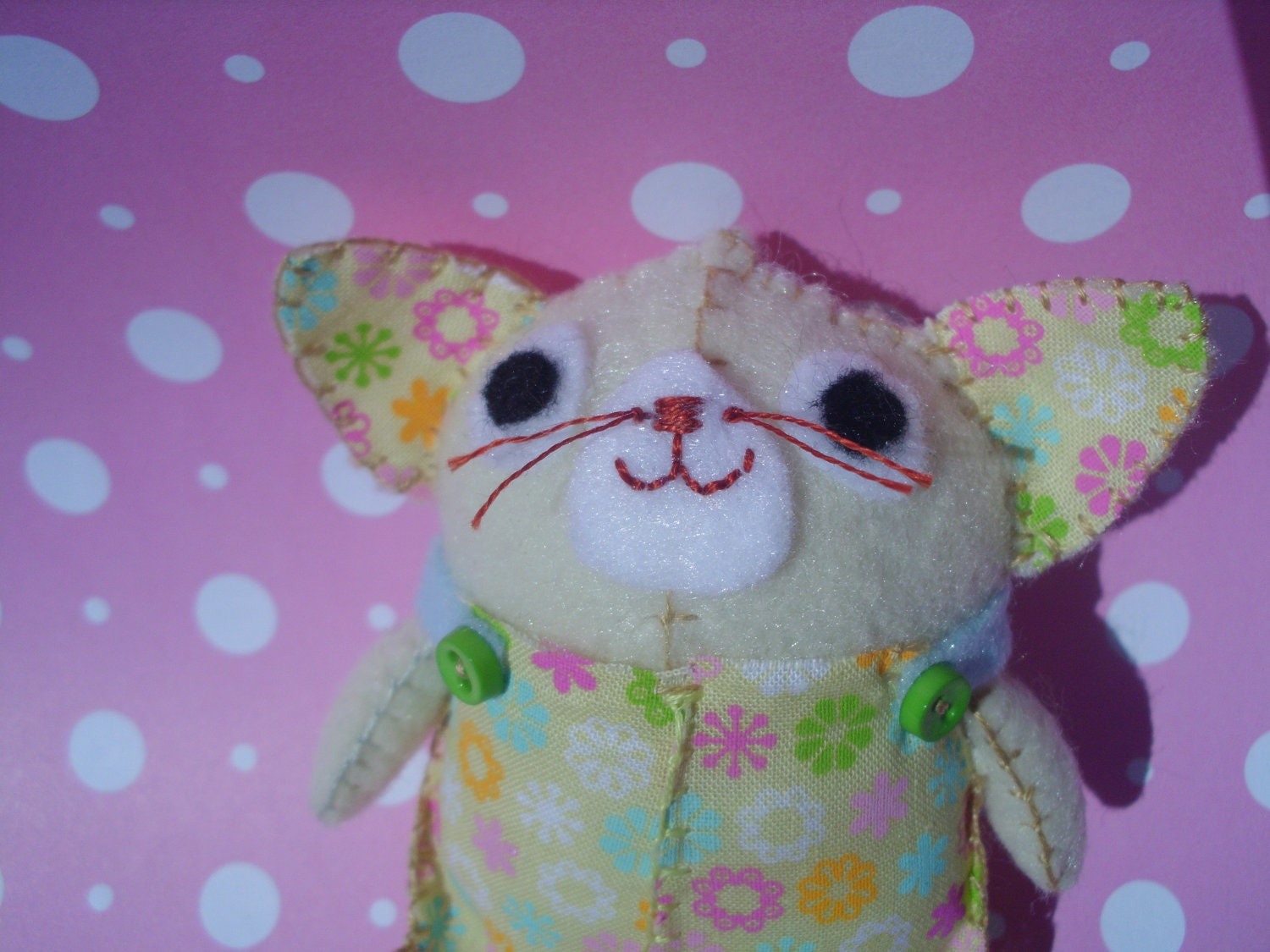 Palm Size Kitty Cat Stuffed Animal Plush Plushie Soft Softie Cute Ooak