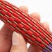 Organic French Lavender Wand - Woven from Freshly Picked Flowers - Red and Purple Satin Ribbon - Made in Canada