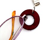 Ring of Leather Eye Glass Holder in Purple - Made to Order in Color of Your Choice