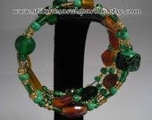Green and Amber Memory Bracelet