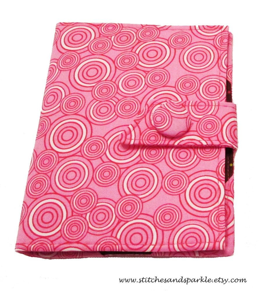 Pink & White Geometric Circles E-Reader Bifold Cover