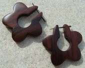 Flower Wooden Stick Earrings / FLOWER CHILD / Tribal Earrings  / pierced organic stick earrings