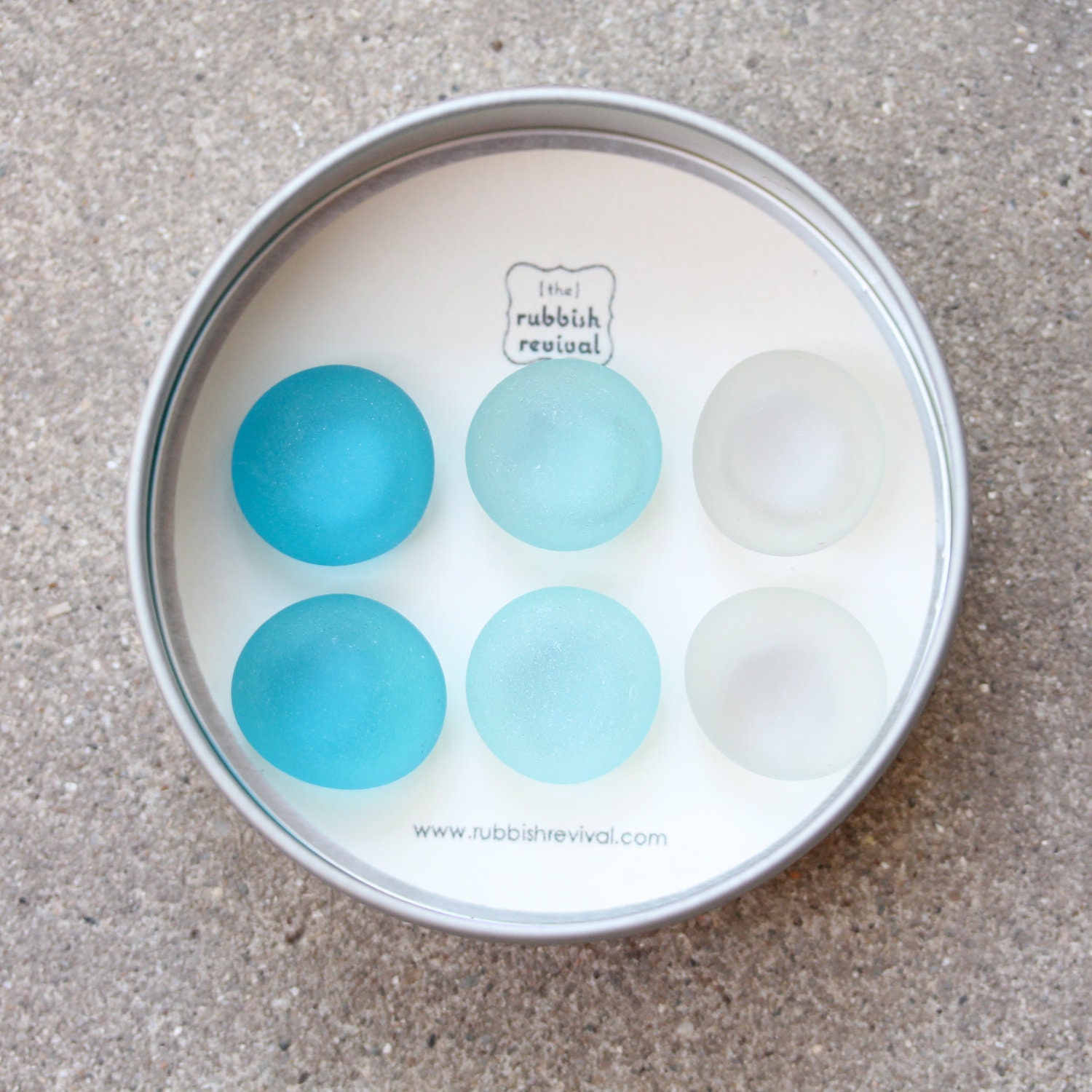 Glass Gem Magnets -  Aqua Love -  FREE SHIPPING