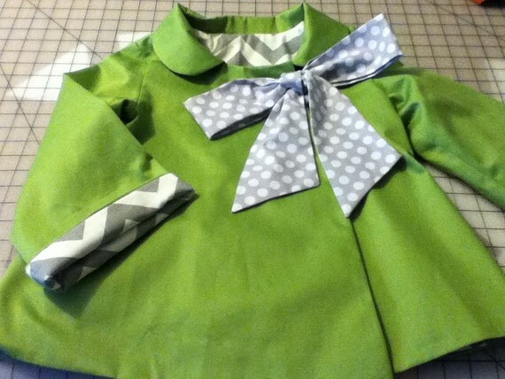 Spring Organic Cotton Cocktail Swing Coat in Green