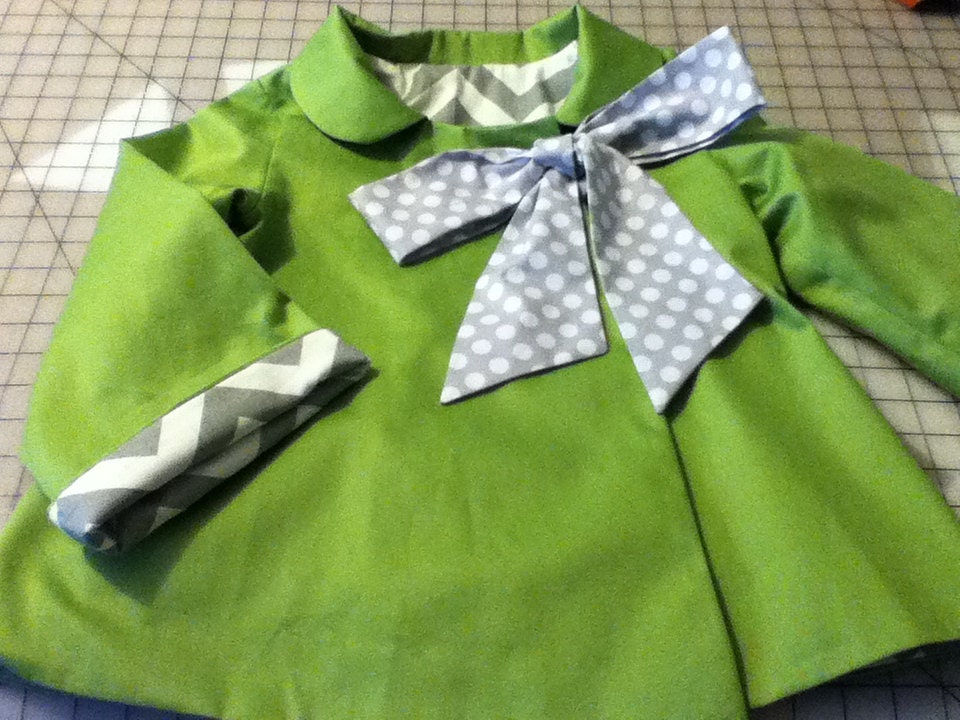 Spring Organic Cotton Cocktail Swing Coat in Green