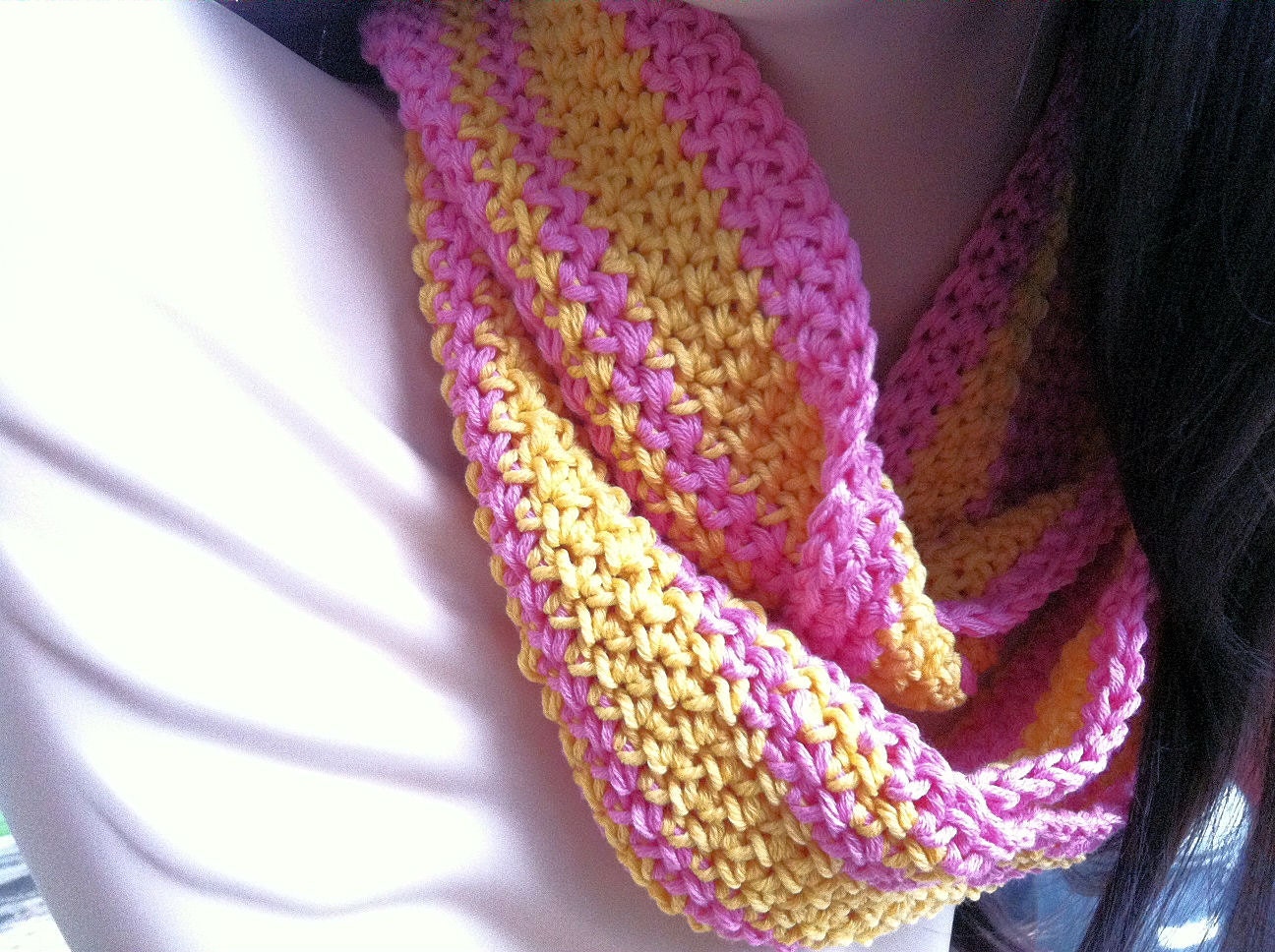 Pink and Yellow Cotton Cowl