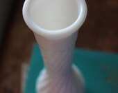 spiral vintage MILK GLASS  bud vase