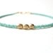 Beaded Friendship Bracelet, Turquoise Bead Bracelet, Gold Nugget Bracelet, Seed Bead Jewelry UK