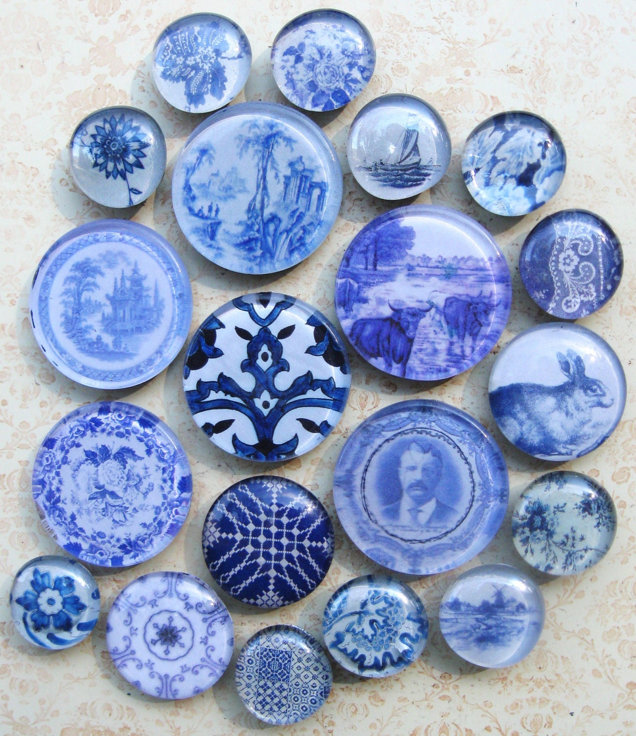 Delft Tile Blue And White China Vintage Blue By Akadecorativeart