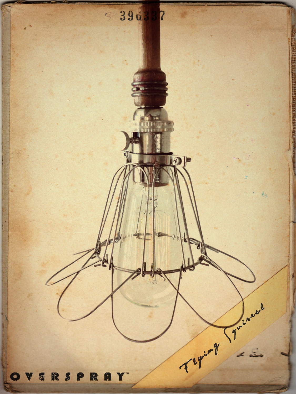 Industrial DARK WOOD Cage Light - Edison Bulb Pendant Light Fixture, Black Cord, Plug-in