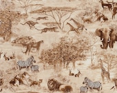 Safari Fabric, Fabric, Cheetah Fabric, Giraffe Fabric, Elephant Fabric, 1 yard fabric