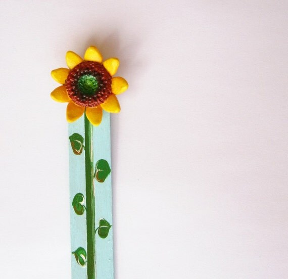 Sunflower Bookmark, Hand painted flower book mark, Gift idea, Sunflower art