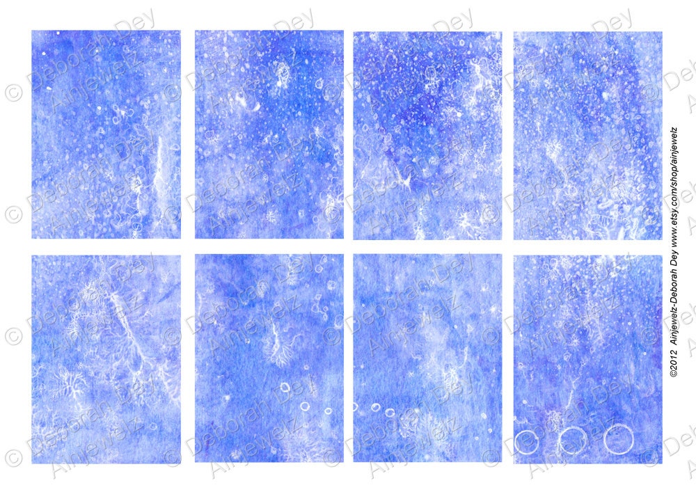 ATC Backgrounds - Digital Collage Sheet , Under the Sea. aceo altered art , journalling,