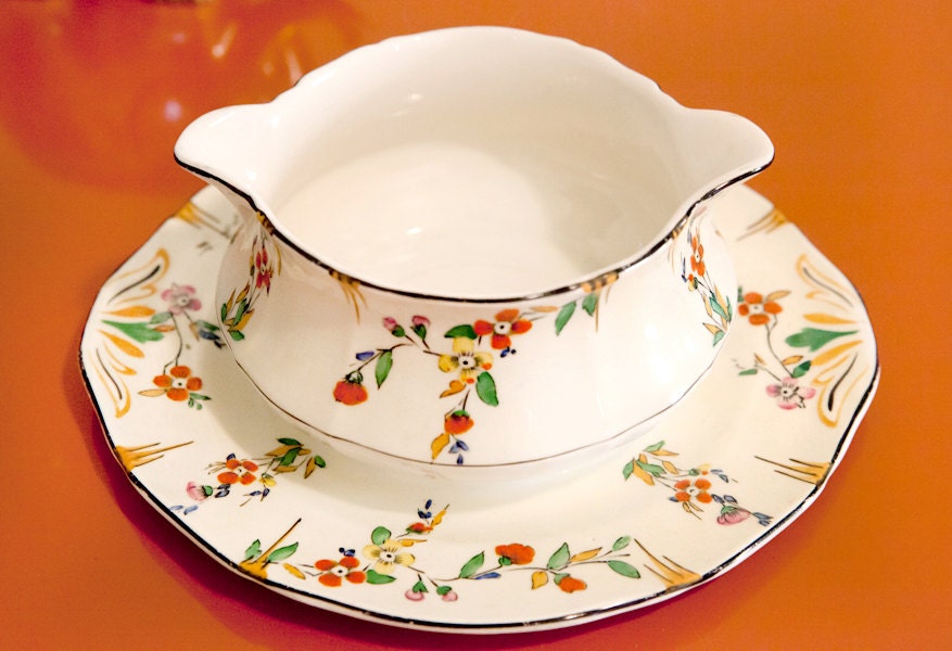 Handpainted Flower Serving Dish