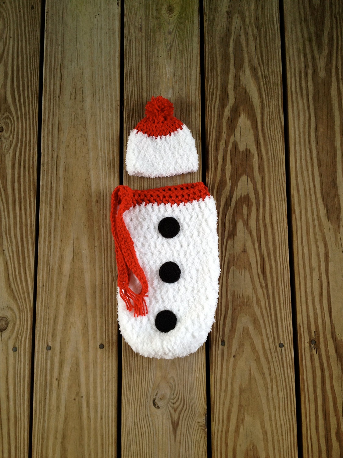 Instant Download - PDF Snowman Cocoon and Hat PATTERN - Christmas Crochet Pattern - Christmas - Newborn Photography prop