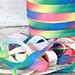 PRINTED 5/8th inch fold over elastic FOE - 5 yards - Bright Rainbow Tie Dye