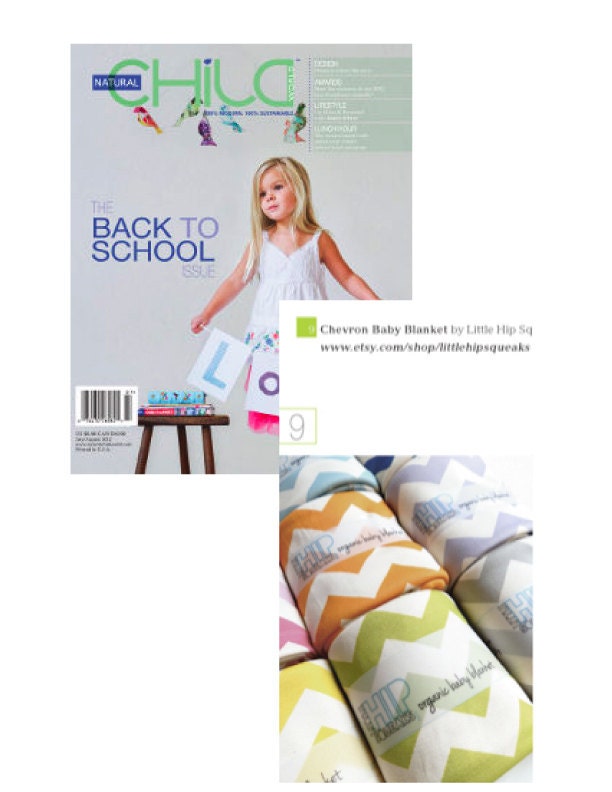 Chevron Baby Blanket, Choose Your Color, featured in Natural Child Magazine
