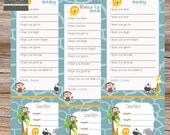 Baby Stats & Baby Well Wishes Boys Jungle theme - Instant download, printable Il_170x135
