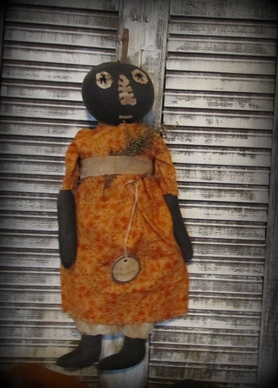 Primitive Early Style Harvest Pumpkin Doll