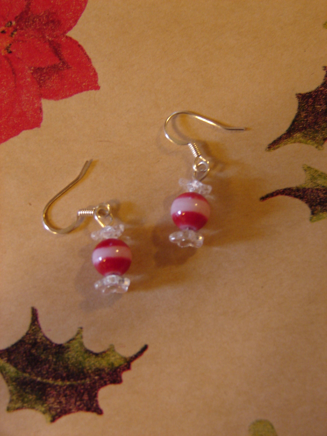 Pierced Earrings Peppermint Candy Dangles