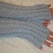 Figerless Gloves.Blue.Knit.Arm/Wrist Warmers.Long.Cable.Mohair.Gift.Woman.Girls.