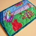Quilted Fabric Postcard - Frogs Fabric Postcard - Handmade Fabric Postcard - Embroidered Fabric Postcard - Patchwork Fabric Postcard