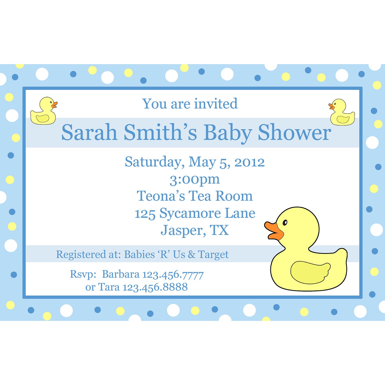 Duck Baby Shower Invitations Printable