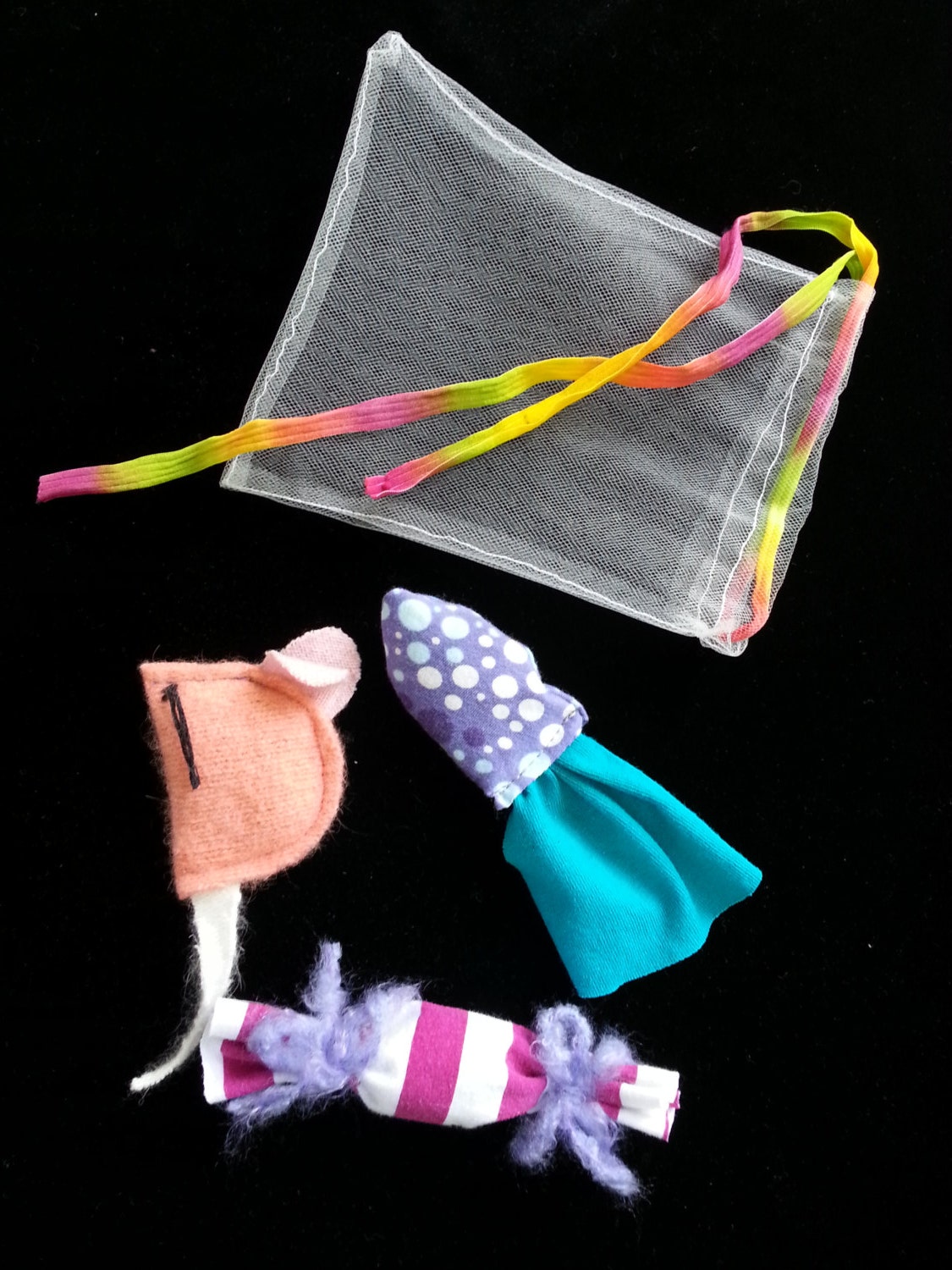 Set of 3 Organic Catnip Toys UPcycled Natural Fibers
