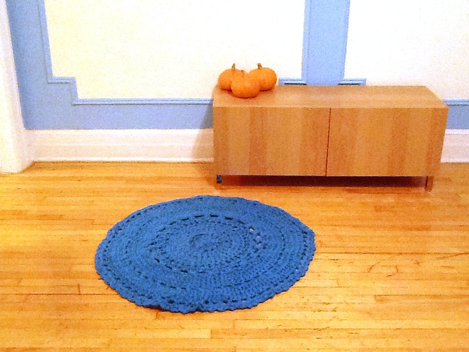 Crocheted, Round Rug - GIANT DOILY RUG - 100% cotton - Made-to-order