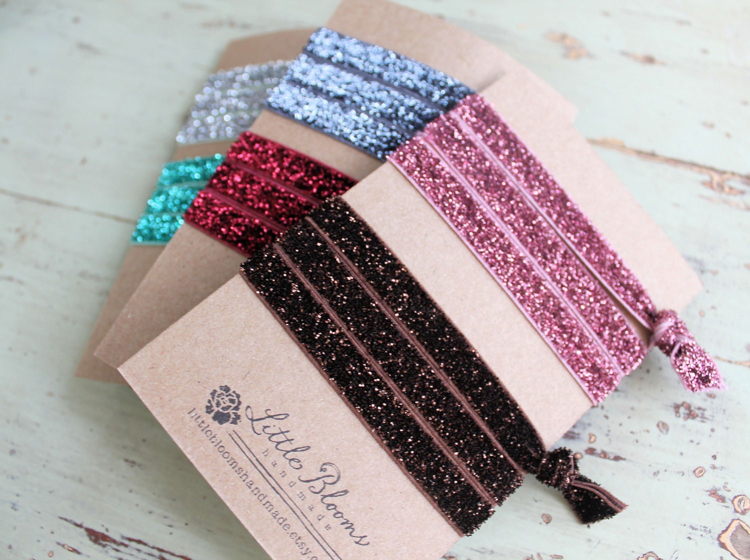 Glitter Headbands - 2 knotted elastic headbands - pick your colors - baby - toddler - child - teen - adult