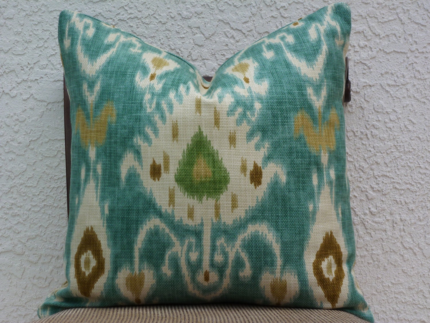 Throw Pillow - Kravet Upholstery Fabric - SAME fabric both sides  Ikat - Accent Pillow