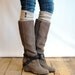 SALE SALE LouLou - Natural: Open-work Leg warmers with Rubbed Bronze Metal Buttons - Legwarmers boot socks (item no. 9-14)