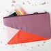 Clutch 6"X10" color block geometric in lilac and orange