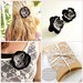 Black and Grey Flower Hair Clip, Satin and Lace Shabby Chic Hair Accessories, Simple, Teen Girls