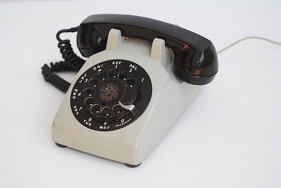 Vintage Rotary Dial Desk Phone, Custom Phone, Vintage Rotary Phone, Prop For Photo Shoot, Grey Retro Phone