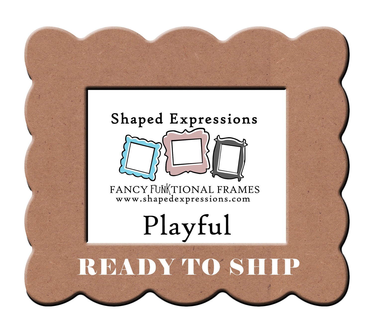 READY TO SHIP - 5x7 Playful unpainted picture frame