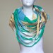 Women infinity scarf -  Cobweb felted wool Circle scarf - necklace / blue mint green beige - autumn fall winter fashion - ready to ship