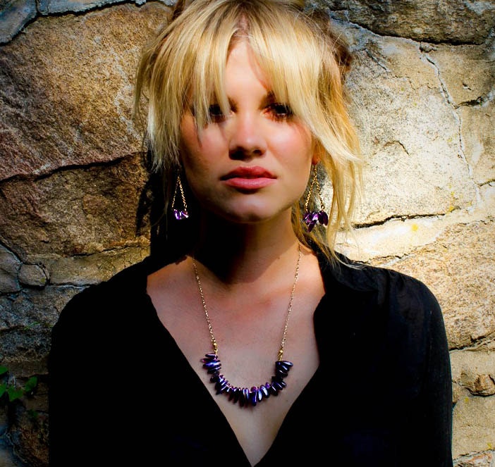 Amethyst Fan Necklace