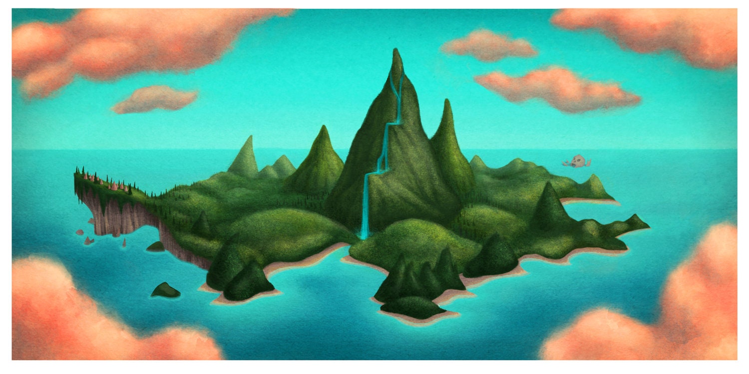 Never Never Land Illustration Print