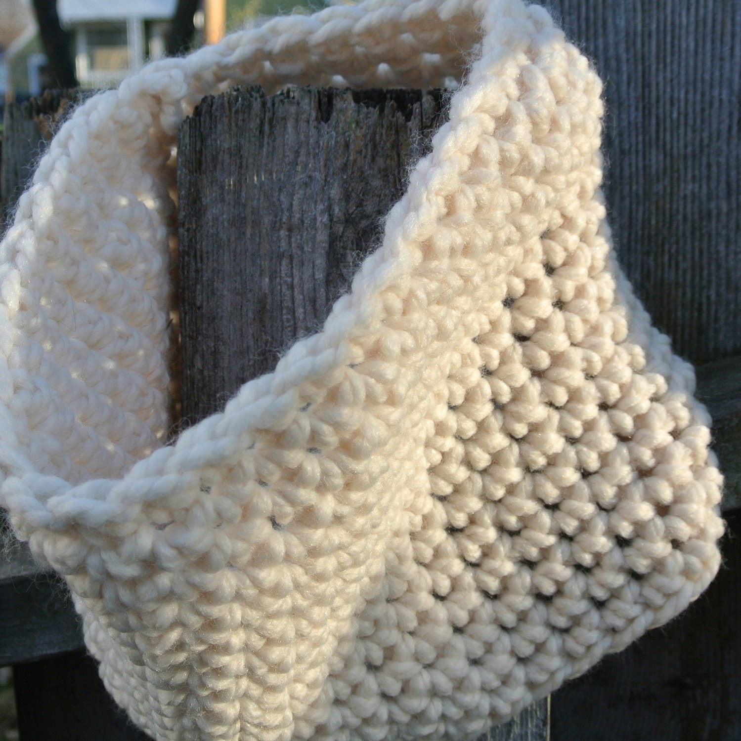 SALE Black Friday/Cyber Monday- White Cowl, Crocheted Neck Warmer in Ivory - KnitMomWi