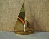 vintage brass ship