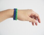 Blue green bracelet- autumn fashion bracelets- vivid blue, green, dar turquoise