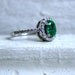 Beautiful Vintage 14K White Gold Diamond and Emerlad Halo Ring - 1.43ct.